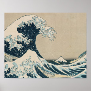 The Great Wave of Kanagawa, Views of Mt. Fuji ポスター