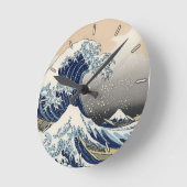 The Great Wave off Kanagawa ラウンド壁時計 (傾斜)