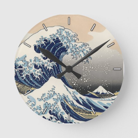 The Great Wave off Kanagawa ラウンド壁時計 (正面)