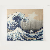 The Great Wave off Kanagawa 8 Bit Pixel Art タペストリー (正面(横))