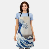 The Great Wave off Kanagawa by Hokusai Art エプロン (着用した状態)
