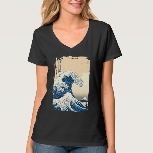 The Great Wave off Kanagawa Japanese Aesthetic Clo Tシャツ (正面)