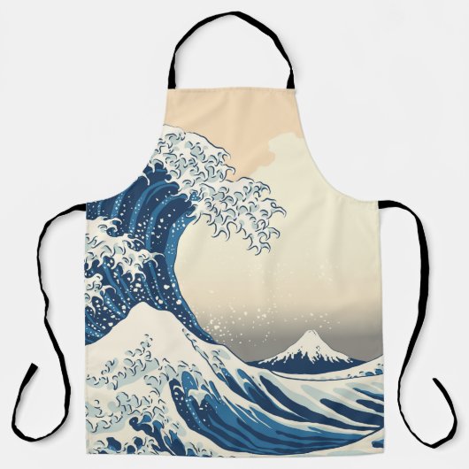 The great wave off kanagawa painting reproduction エプロン (正面)