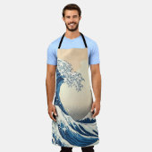 The great wave off kanagawa painting reproduction エプロン (着用した状態)