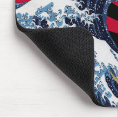 The Great Wave off Kanagawa + Rising Sun マウスパッド (コーナー)