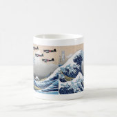 The Great Wave off Kanagawa + Zero Fighters コーヒーマグカップ (中央)