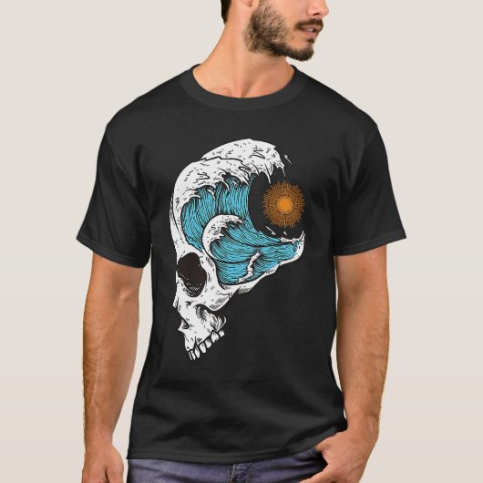 The Great Wave & Sun Big Wave Cool Graphics for Tシャツ (正面)