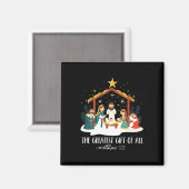 The Greatest For All Christmas Nativity Jesus Chri マグネット (正面/裏面)