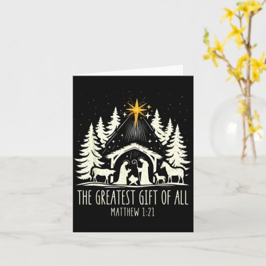 The Greatest Gift For All Christmas Nativity Jesus カード (黄色い花)