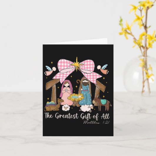 The Greatest Gift For All Christmas Nativity Jesus カード (黄色い花)