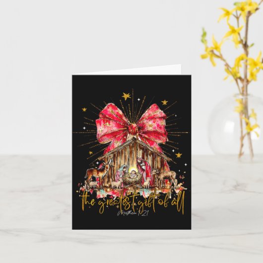 The Greatest Gift For All Christmas Nativity Jesus カード (黄色い花)