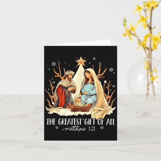 The Greatest Gift For All Christmas Nativity Jesus カード (黄色い花)