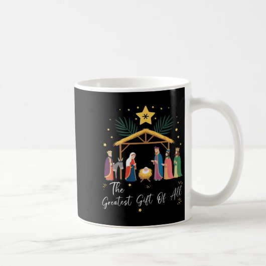 The Greatest Gift For All Christmas Nativity Jesus コーヒーマグカップ (右)