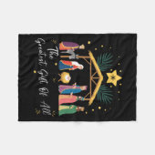 The Greatest Gift For All Christmas Nativity Jesus フリースブランケット (正面(横))