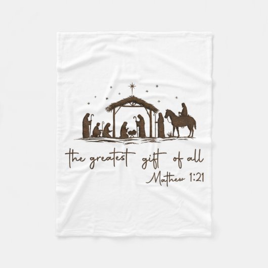 The Greatest Gift For All Christmas Nativity Jesus フリースブランケット (正面)