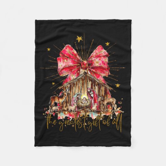 The Greatest Gift For All Christmas Nativity Jesus フリースブランケット (正面)