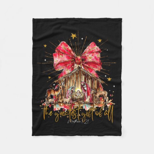 The Greatest Gift For All Christmas Nativity Jesus フリースブランケット (正面)
