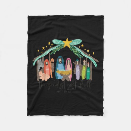 The Greatest Gift For All Christmas Nativity Jesus フリースブランケット (正面)