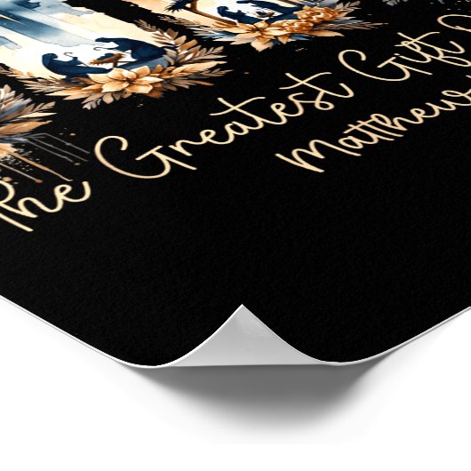 The Greatest Gift For All Christmas Nativity Jesus ポスター (角)