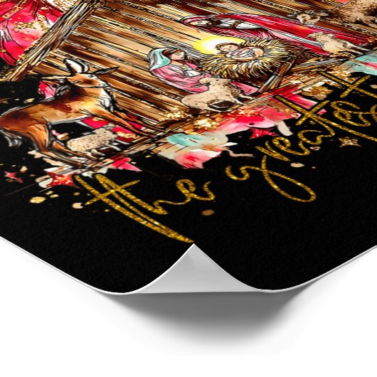 The Greatest Gift For All Christmas Nativity Jesus ポスター (角)