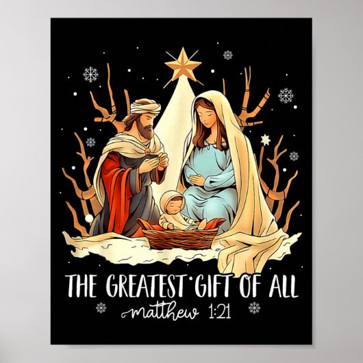The Greatest Gift For All Christmas Nativity Jesus ポスター (正面)