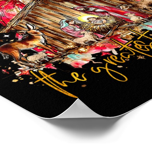 The Greatest Gift For All Christmas Nativity Jesus ポスター (角)