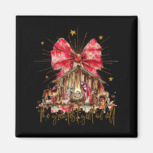 The Greatest Gift For All Christmas Nativity Jesus マグネット (正面)