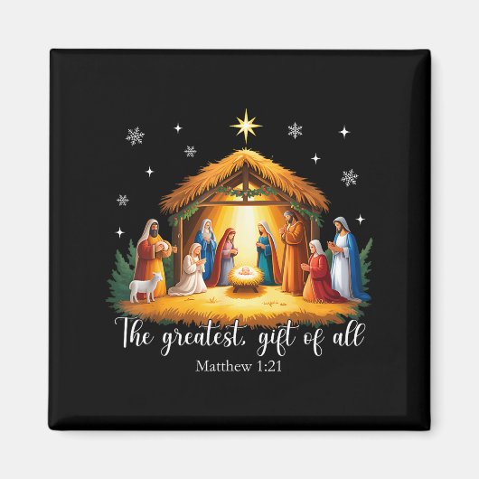 The Greatest Gift For All Christmas Nativity Jesus マグネット (正面)