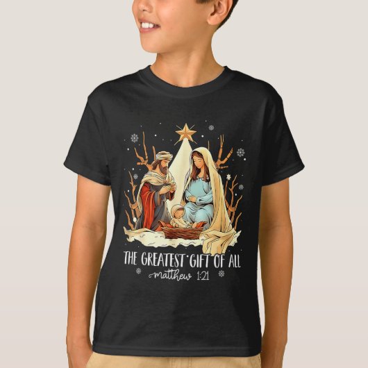 The Greatest Gift For All Christmas Nativity Jesus Tシャツ (正面)
