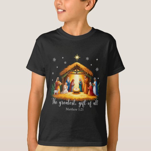 The Greatest Gift For All Christmas Nativity Jesus Tシャツ (正面)