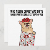 "The Greatest Gift" – Funny Dog Christmas Card シーズンカード (正面/裏面)