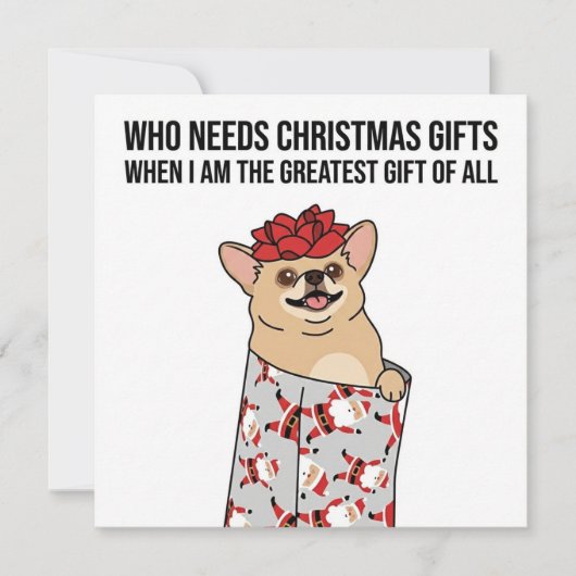 "The Greatest Gift" – Funny Dog Christmas Card シーズンカード (正面)