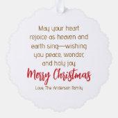 The Greatest Gift of All” Nativity  オーナメントカード (裏面)