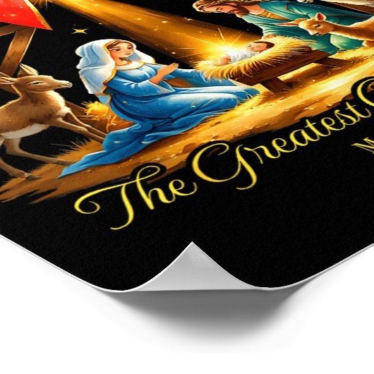 The Greatest Gift Of All Nativity Christian Christ ポスター (角)