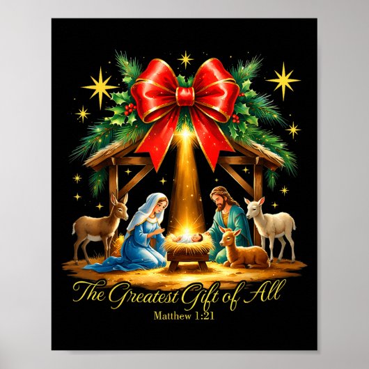 The Greatest Gift Of All Nativity Christian Christ ポスター (正面)