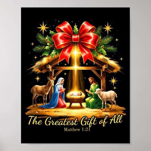 The Greatest Gift Of All Nativity Christian Christ ポスター (正面)