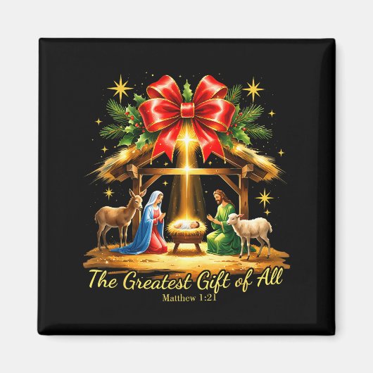 The Greatest Gift Of All Nativity Christian Christ マグネット (正面)