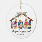 The Greatest Gift of All Nativity Christmas Custom セラミックオーナメント (左)