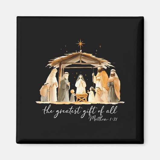 The Greatest Gift Of All Nativity Scene Christian  マグネット (正面)