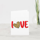The Greatest Is Love Valentines Day Leopard Heart  カード (正面)