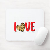 The Greatest Is Love Valentines Day Leopard Heart  マウスパッド (マウス)