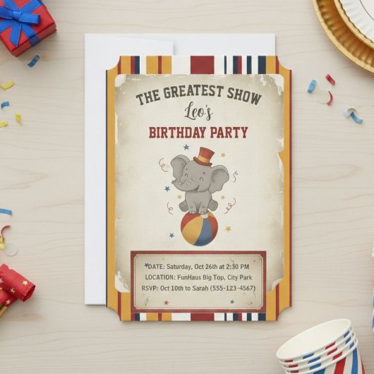 The Greatest Show | 1st Birthday Circus Invitation 招待状