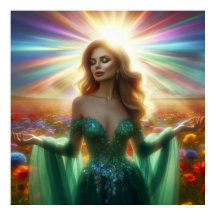 The Green Dress Large 40x40 Wall