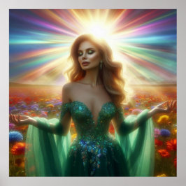 The Green Dress Large 40x40 Wall ポスター