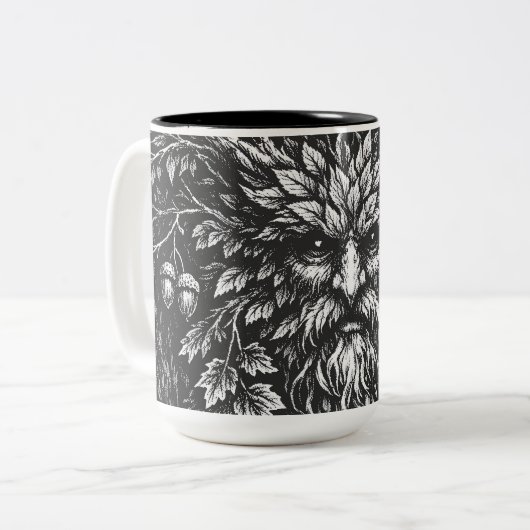 The Green Man by BurnsInHell ツートーンマグカップ (正面左)