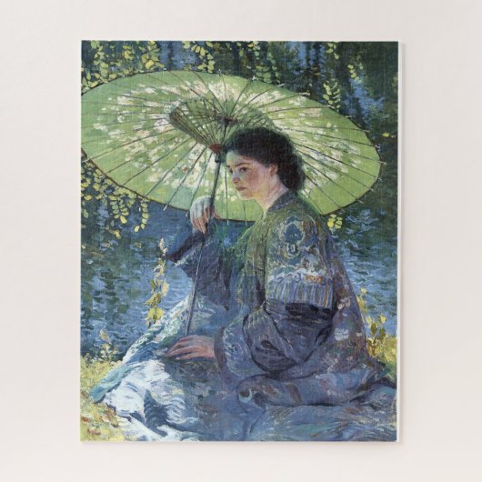 The Green Parasol by Guy Rose Art Jigsaw Puzzle ジグソーパズル (縦)