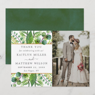 The Greenery & 結婚金ゴールドコレクション写真 サンキューカード