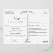 The Greenery & 結婚金ゴールドコレクションRSVP 実在 箔招待状ポストカード (裏面)