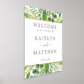The Greenery & Gold Wedding Collection Welcome 箔ポスター (レイダウン)