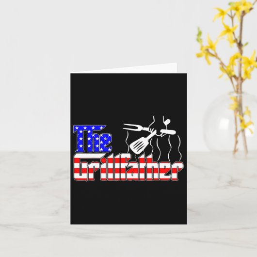The Grill-father 4th Of July Funny Grilling Bbq Am カード (黄色い花)